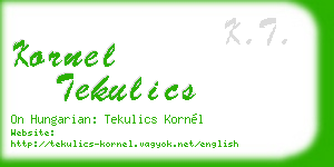 kornel tekulics business card