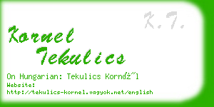 kornel tekulics business card